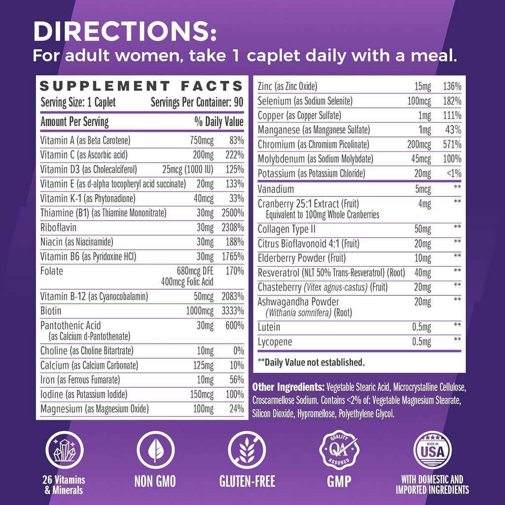 Vitamin World Ultra 360 Multivitamínico para Mujer One Daily, 90 comprimidos