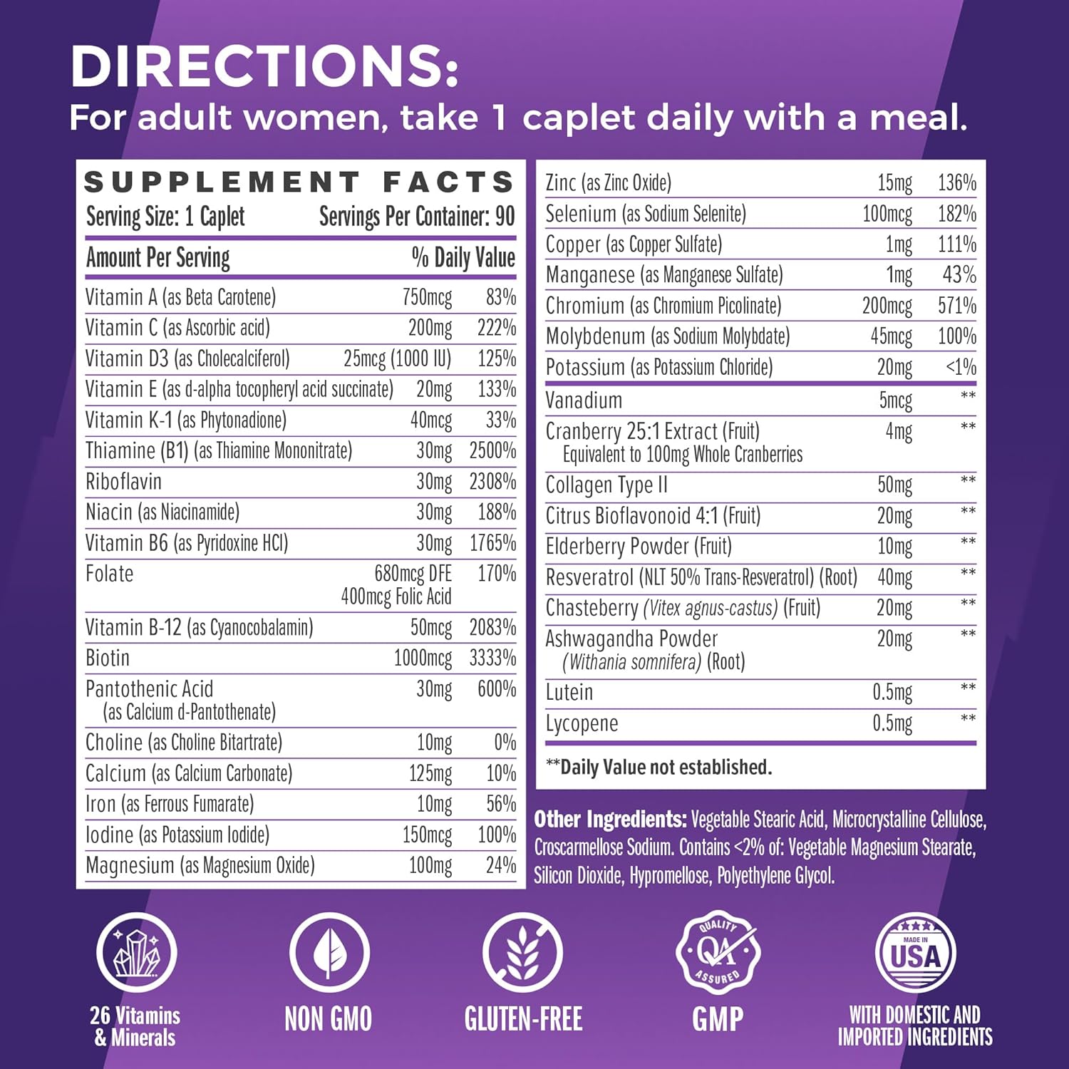Vitamin World Ultra 360 Multivitamínico para Mujer One Daily, 90 comprimidos