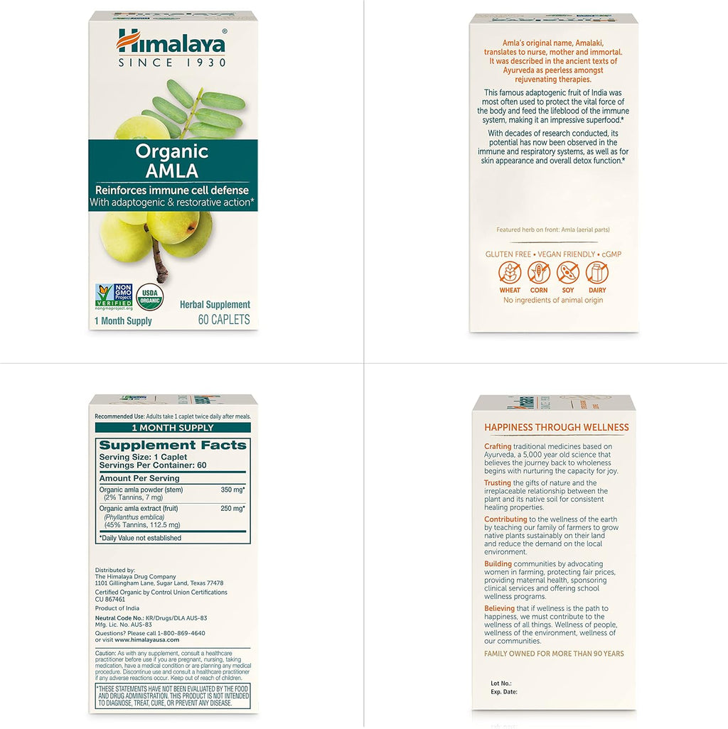 Himalaya Organic Amla 600 mg - 60 Caplets