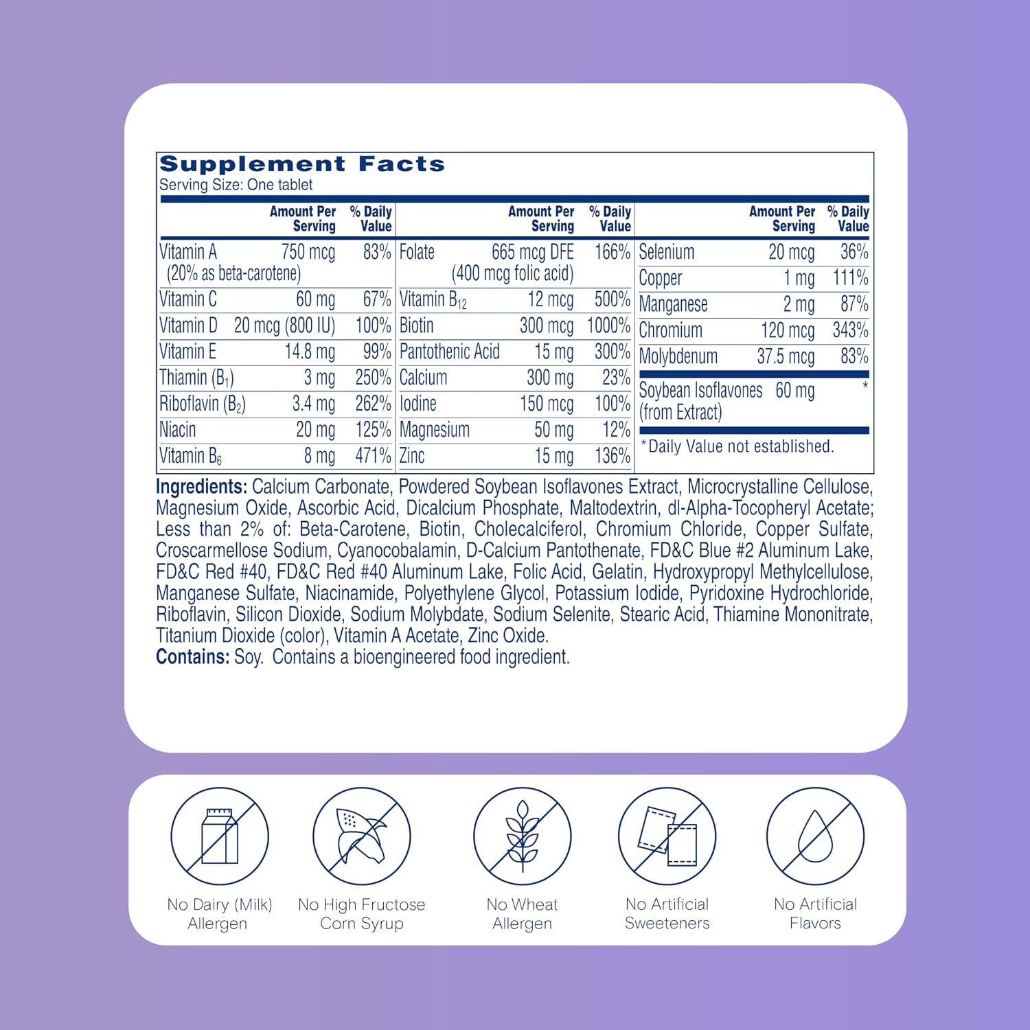 One A Day Multivitamínico para Mujeres en la Menopausia – 50 Comprimidos