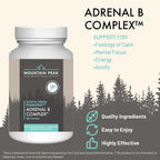 Mountain Peak Adrenal B Complex — Apoyo para el Cortisol con Ashwagandha, Vitaminas B6, B12 y C — Suplemento para el Sistema Endocrino y Nervioso (90 Cápsulas Vegetales)