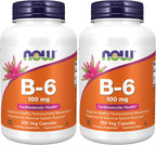 NOW Foods, Vitamina B-6 (Piridoxina HCl) 100 mg, 250 Cápsulas