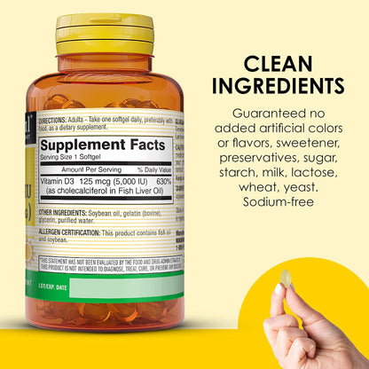 Mason Natural Vitamina D3 5000 UI (125 mcg) – Sistema inmunitario: Puede apoyar las defensas naturales del – Image 4