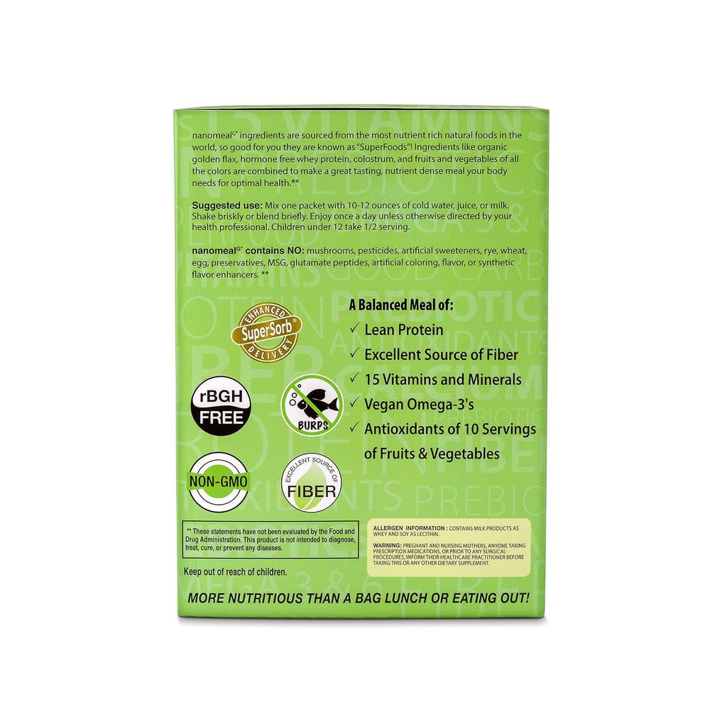 NanoMeal Plant-Based All-in-One Nutrition | Mezcla de Superalimentos | Tropical Fruit Blend | 10 Sobres | Proteína, Verduras y Omega
