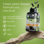 NaturaLife Labs Carbón Activado 1200 mg por dosis - 100 Cápsulas Veganas - No GM, Sin Gluten, Vegano