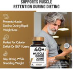 40+ Muscle Bone Joint Support | Posbiótico Polycan® Estudiado Clínicamente | Apoyo para Salud Ósea, Muscular y Articular | 60 Cápsulas