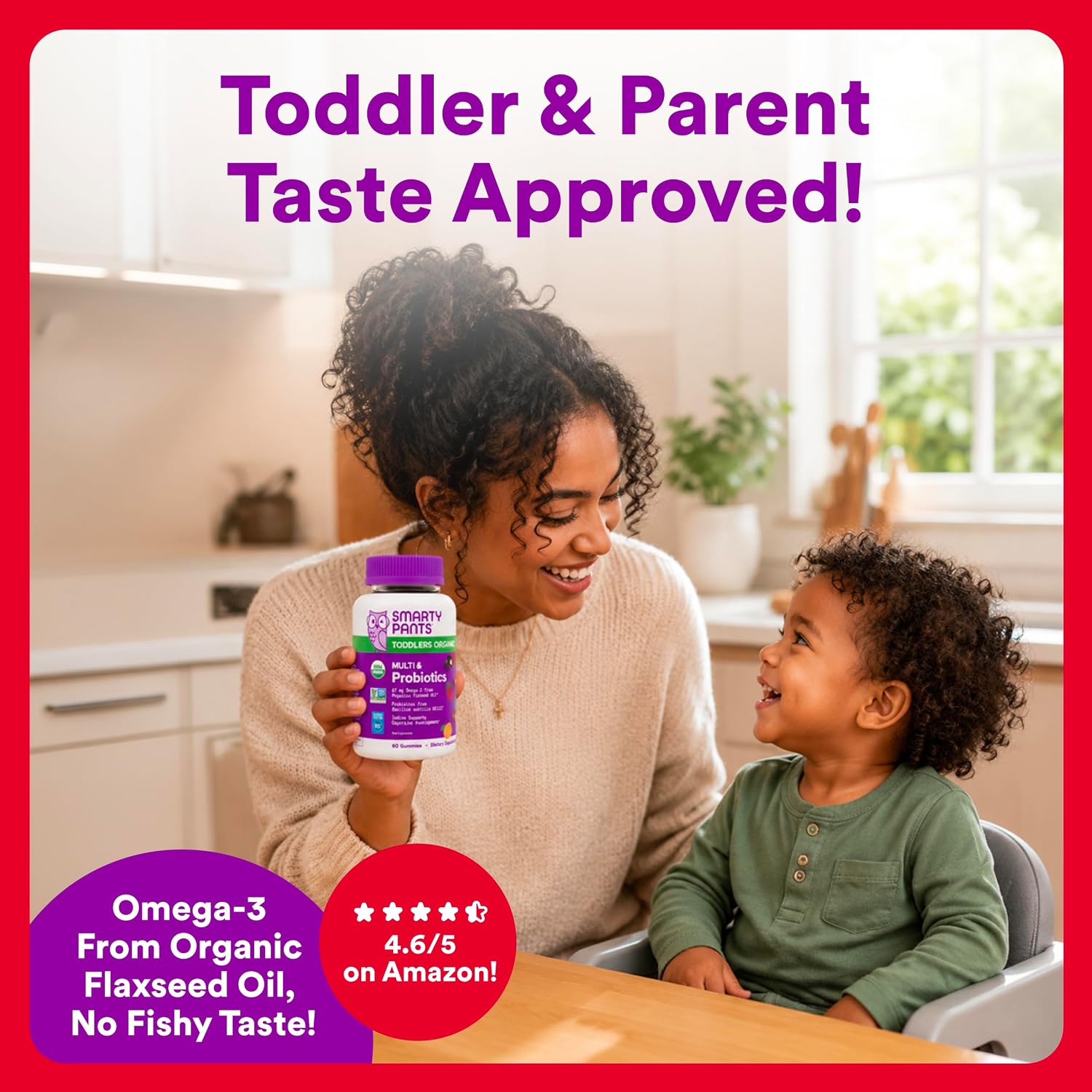 SmartyPants Organic Toddler Multivitamin Gummies - 60 gomitas (30 días)