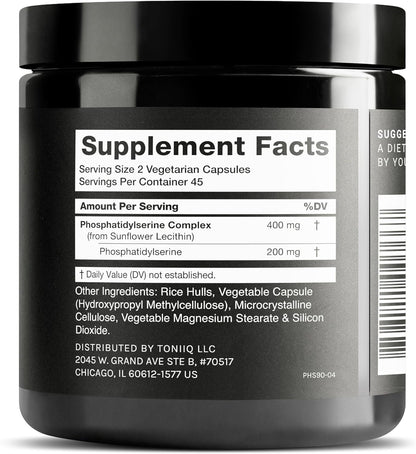 Toniiq Phosphatidylserine - 400mg Formula - 50% Pureza - Sin Soja - 90 Cápsulas Veganas – Image 2