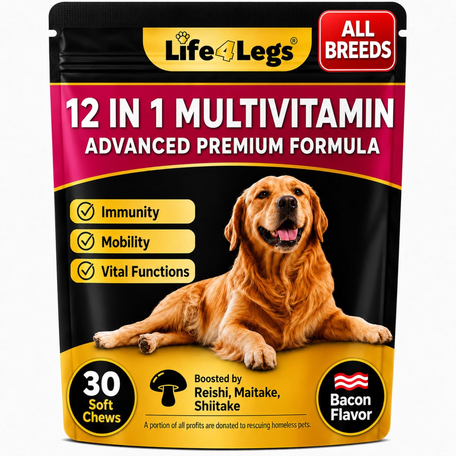 Life4Legs Soft Chews Multivitamínico para Perros - Suplemento 12 en 1