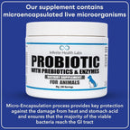 Probióticos para perros y gatos - Fórmula veterinaria, polvo con prebióticos y enzimas para salud digestiva e inmunidad - 200 raciones (50 g)