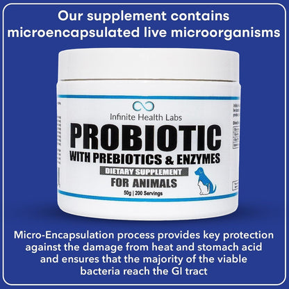 Probióticos para perros y gatos - Fórmula veterinaria, polvo con prebióticos y enzimas para salud digestiva e inmunidad - – Image 7