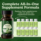 Serene Herbs 17-en-1 Cápsulas de Sea Moss con Irish Seamoss, Aceite de Semilla Negra, Ashwagandha, Cúrcuma y Bladderwrack - Apoyo Inmunológico, Energía y Digestión - Suplemento Herbal Natural - 60 Cápsulas