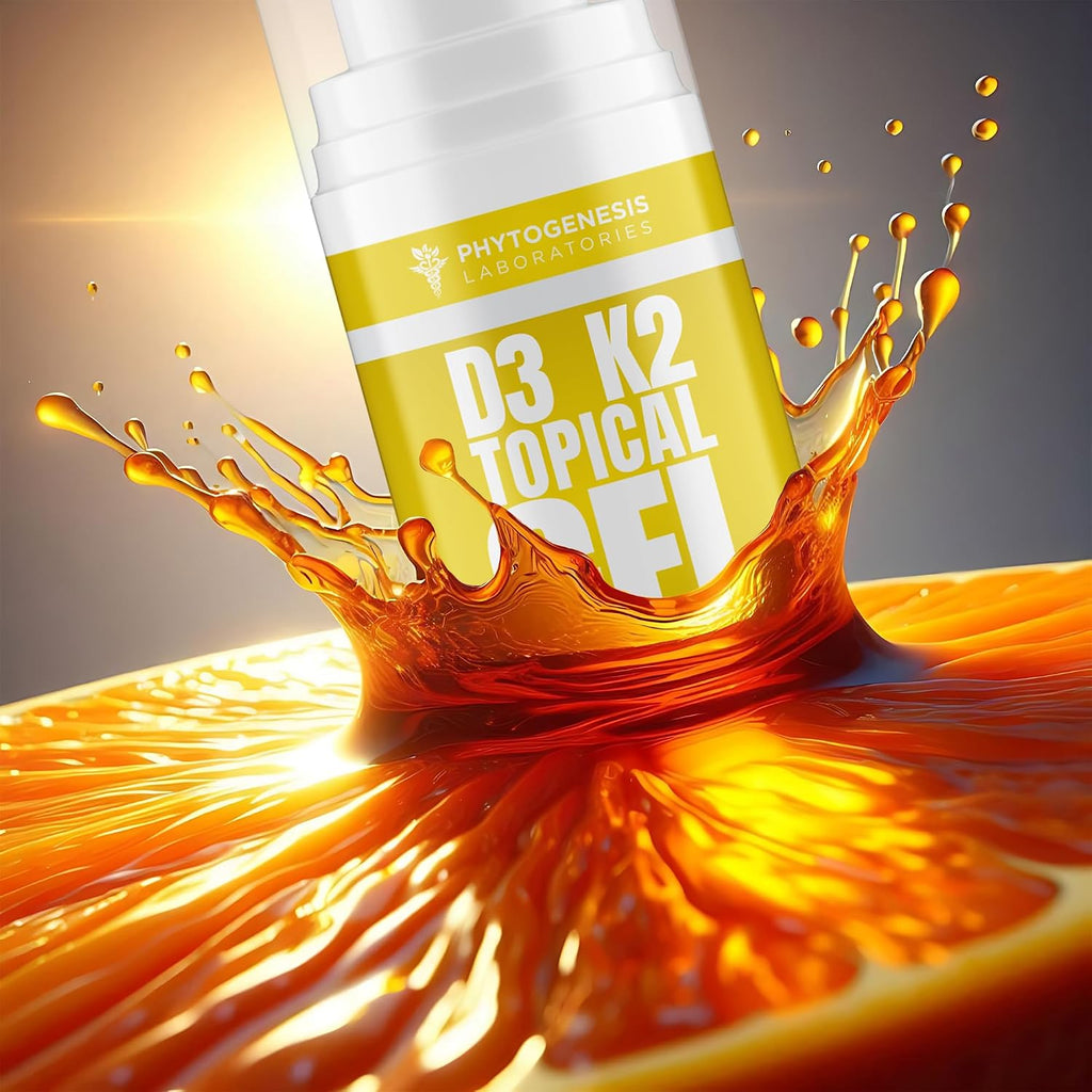 Phytogenesis Vitamina D3 K2 Gel Tópico de Máxima Potencia — 15000+ UI por Bombeo