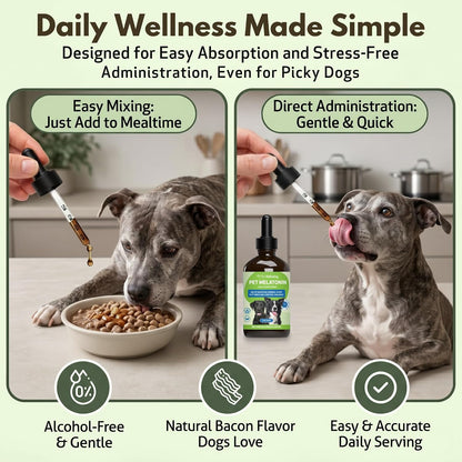 Pet Wellbeing Melatonina Líquida para Perros – Para perros sensibles, puede dividir la dosis en dos tomas. – Image 7