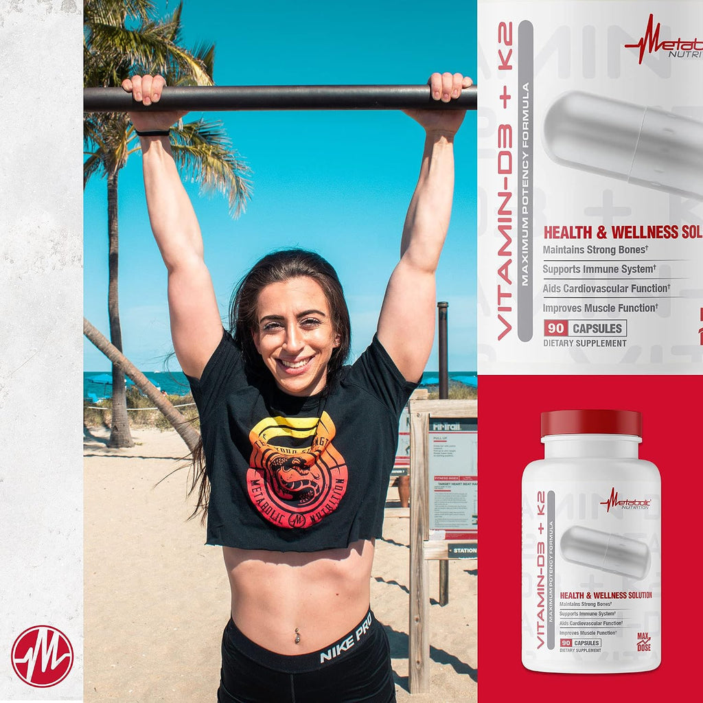 Metabolic Nutrition Vitamina D3 + K2, 7000 UI, 90 Cápsulas Vegetales
