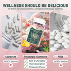 LanranBee Premium Feminine Balance Gummies - Probiótico Vaginal - 60 Gominolas - Sabor Piña Hawaiana