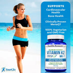 Vitamina K2 MK7 (MenaQ7) 100 mcg con Aceite de Coco - 120 Cápsulas Veganas