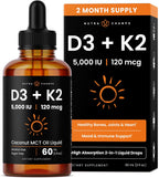 NutraChamps Kids Vitamin D3 K2 Drops - Gotas de Vitamina D3 y K2 MK-7 para Niños, 1000 UI, 300 Servicios