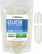 XPRS Nutra Cápsulas Vacías Tamaño 4 - 100 uds - Cápsulas de Gelatina para Rellenar tus Propios Suplementos