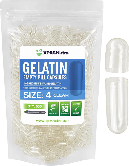 XPRS Nutra Cápsulas Vacías Tamaño 4 - 100 Unidades - Cápsulas Pequeñas de Gelatina - Para Rellenar Suplementos DIY – Image 9