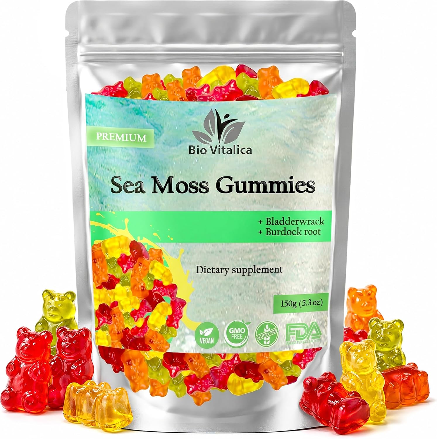 Gominolas de Sea Moss BIO VITALICA - Irish Moss Orgánico, Bladderwrack, Burdock Root