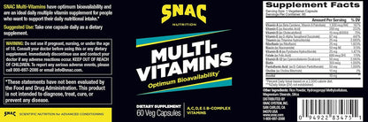 SNAC Multi-Vitamins Daily Supplement with – Protección de las células frente al daño oxidativo (vitaminas C y E). – Image 2