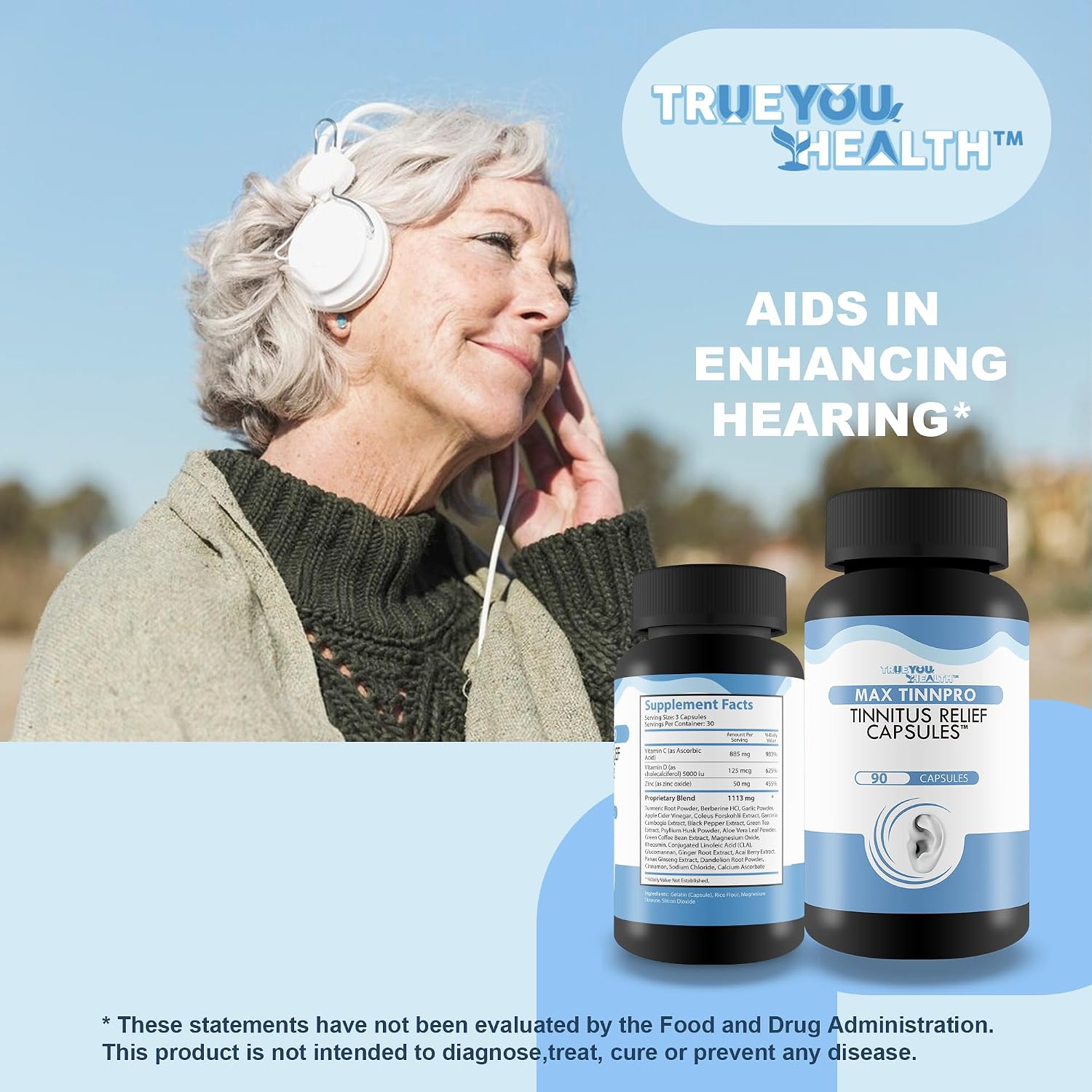 Max Tinnpro Cápsulas para el Apoyo del Tinnitus - Complemento para la Salud Auditiva