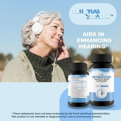 Max Tinnpro Cápsulas para el Apoyo del Tinnitus - Complemento para la Salud Auditiva