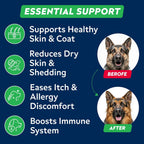 StrellaLab Golosinas de Aceite de Salmón para Perros (180 golosinas) - Omega 3 para alivio de alergias y picazón, salud de piel y pelaje, articulaciones