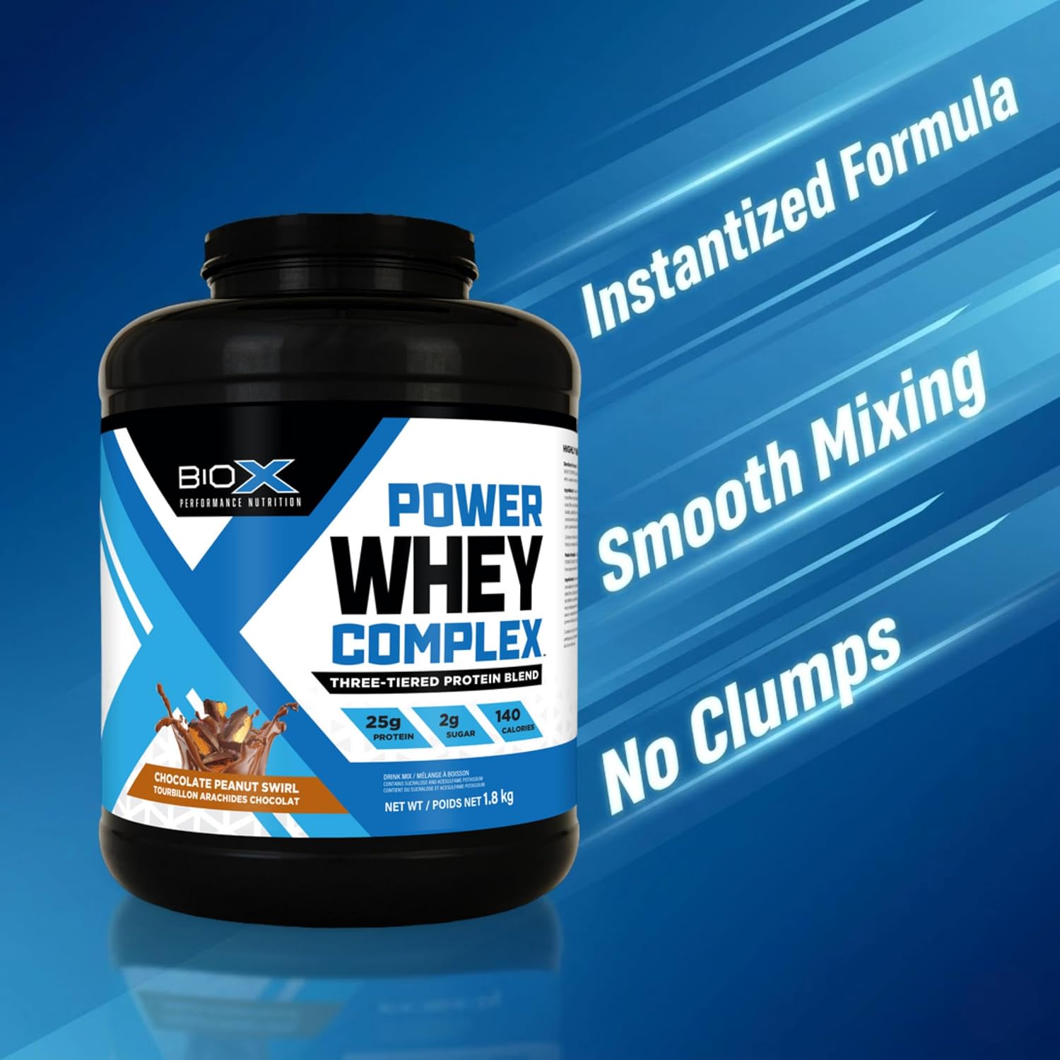 BioX Power Whey Complex - 100% Pure Whey Protein - 26g Protein Per Serving - 52 Servings, 1.81 kg (Chocolate)