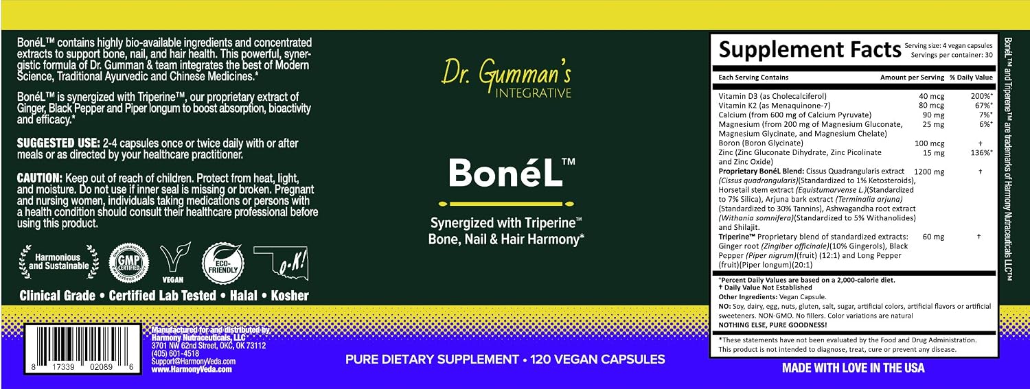 Bone'L - Bone, Nail & Hair Harmony - Cápsulas Veganas de Alta Potencia