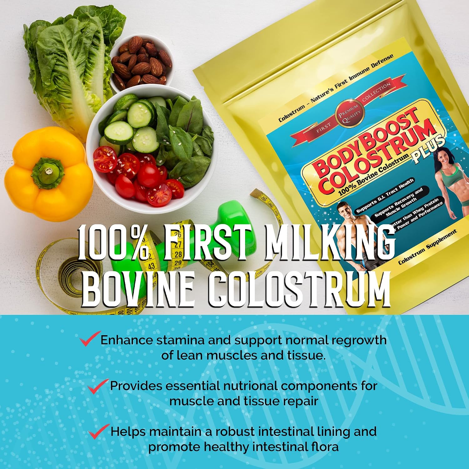 BodyBoost Calostro Bovino en Polvo 1 kg - 100% Calostro de Vaca Alimentada con Pasto