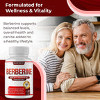 Berberine Supplement 1800mg - Premium Berberine HCl 97% High Purity, Supports Immune System, High Potency Hydrochloride & Extract, Activates AMPK & GLP-1, Non-GMO Vegan, for Men Woman 90 Capsules