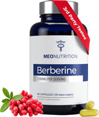 Meo Nutrition Berberina 1200mg HCl - 60 Cápsulas - Apoyo Metabólico y Bienestar General