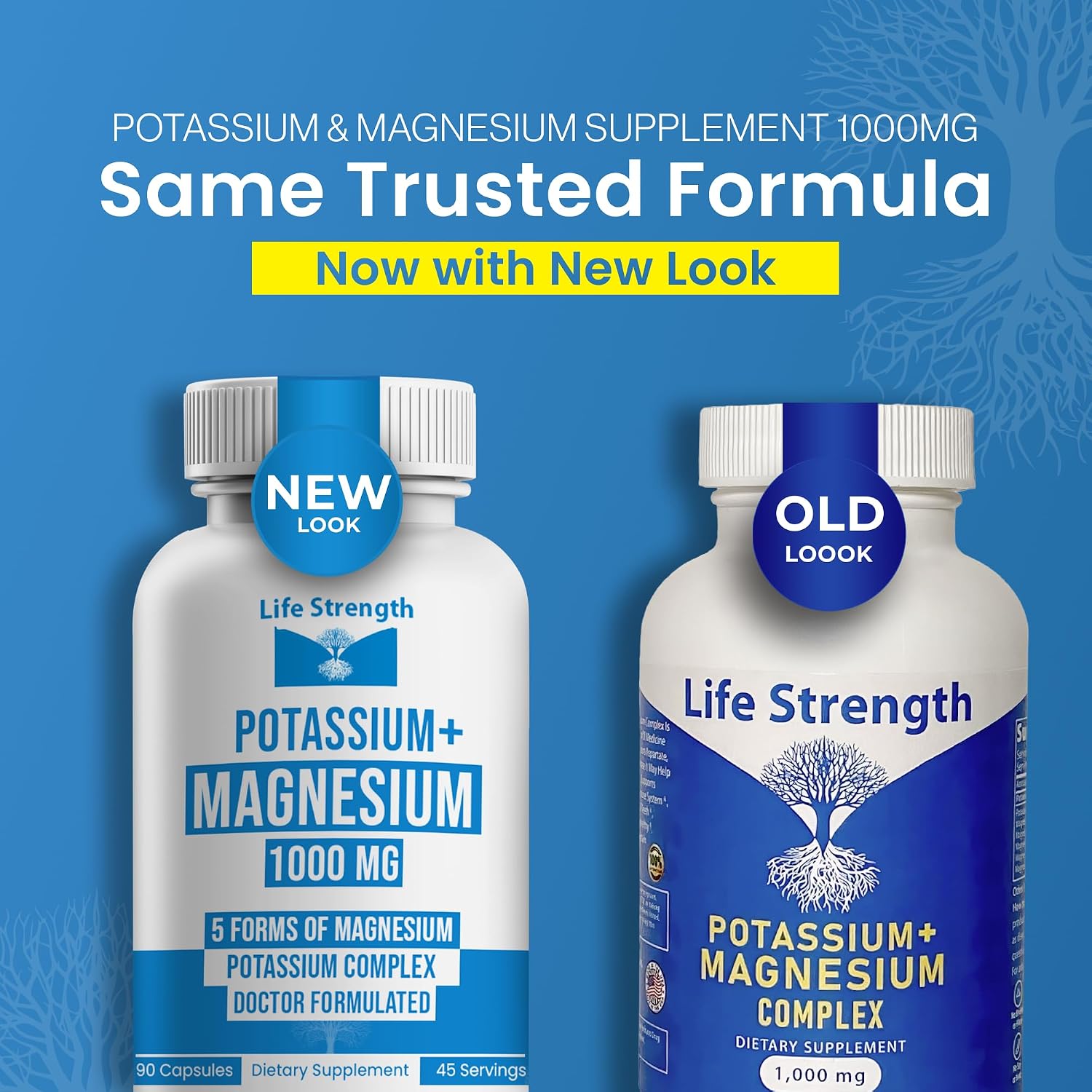 Life Strength Potasio y Magnesio 1000mg - 90 Cápsulas