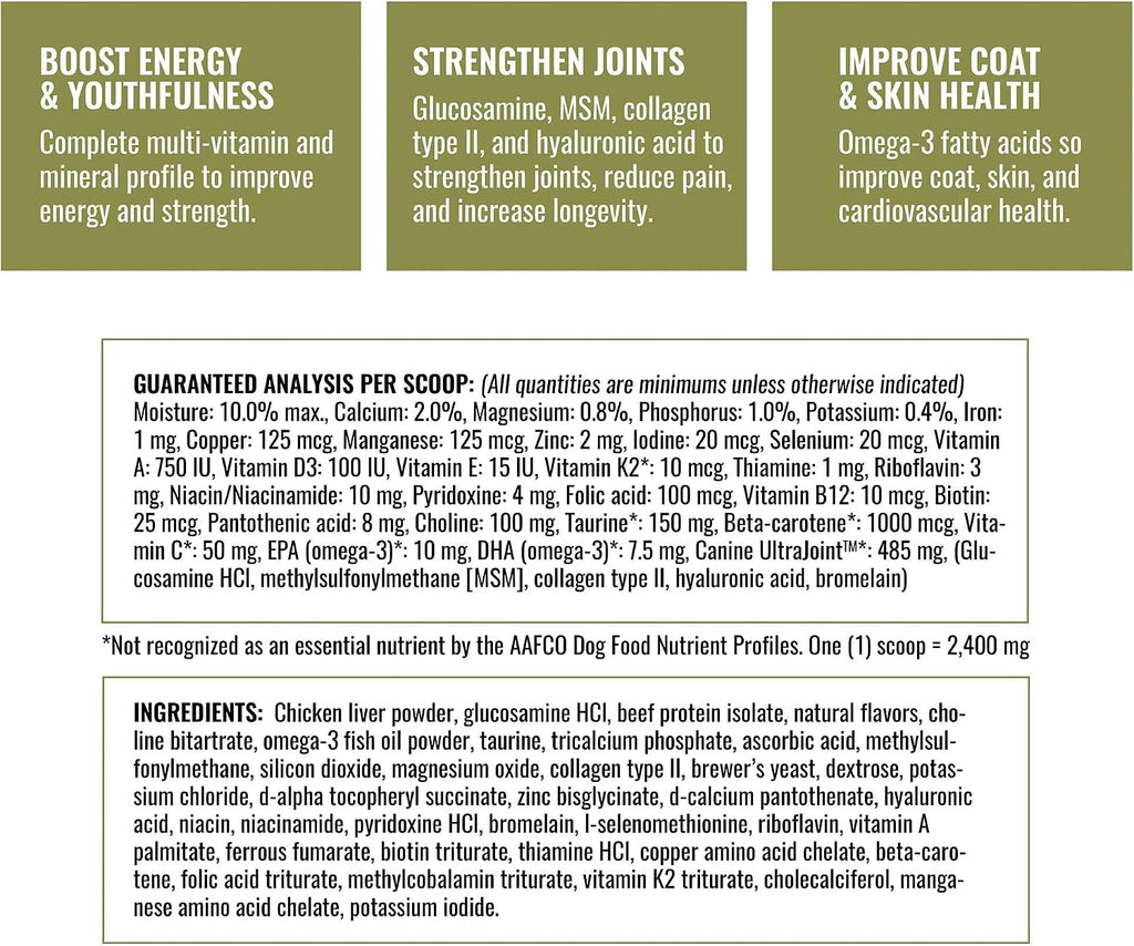 K9 Athlete - New Dog | Dog Joint Supplement & Dog Multivitamin - Puppy & Senior Dog Vitamins - Joint Supplement for Dogs - Multivitamin for Dogs & Dog Joint Health - Vitamins for Dogs