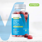 Viteey Vitamin D3 Gummies for Adults & Teens - 5,000 IU, 125mcg | Ultra Strength - Joint & Muscle Health, Immune Boost - Chewable Vitamin D Gummies - Vegetarian, Gelatin Free - 60 Count