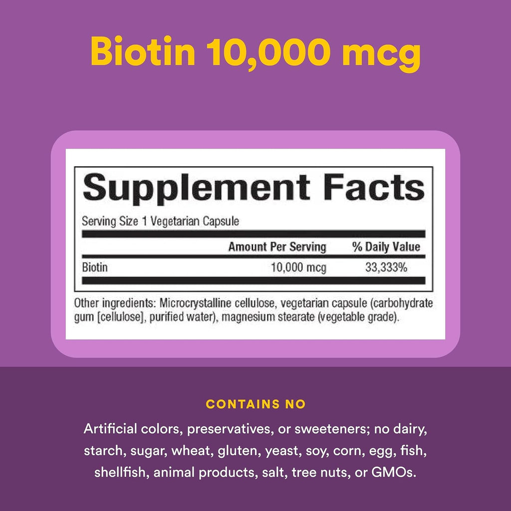 Natural Factors Biotina 10000 mcg, 60 cápsulas