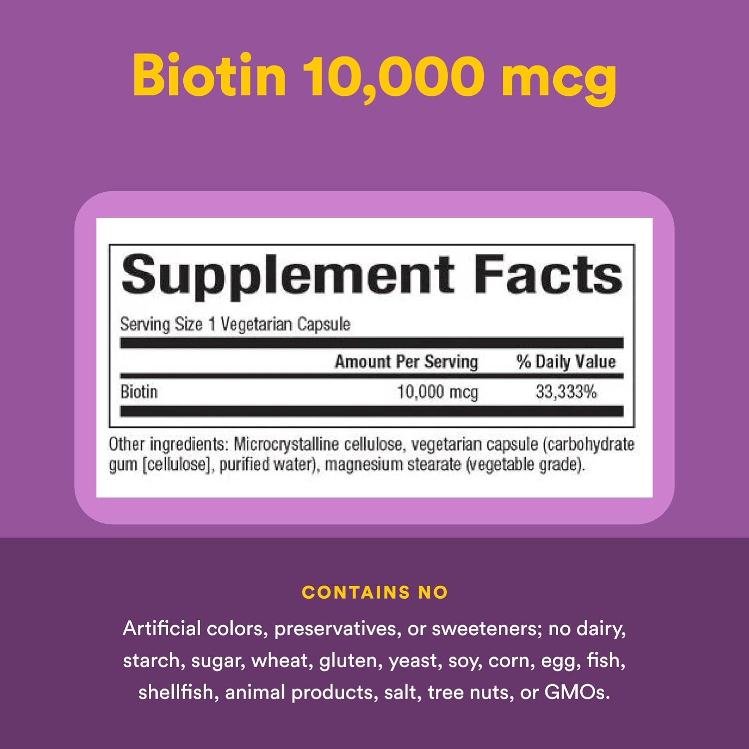 Natural Factors Biotina 10000 mcg, 60 cápsulas