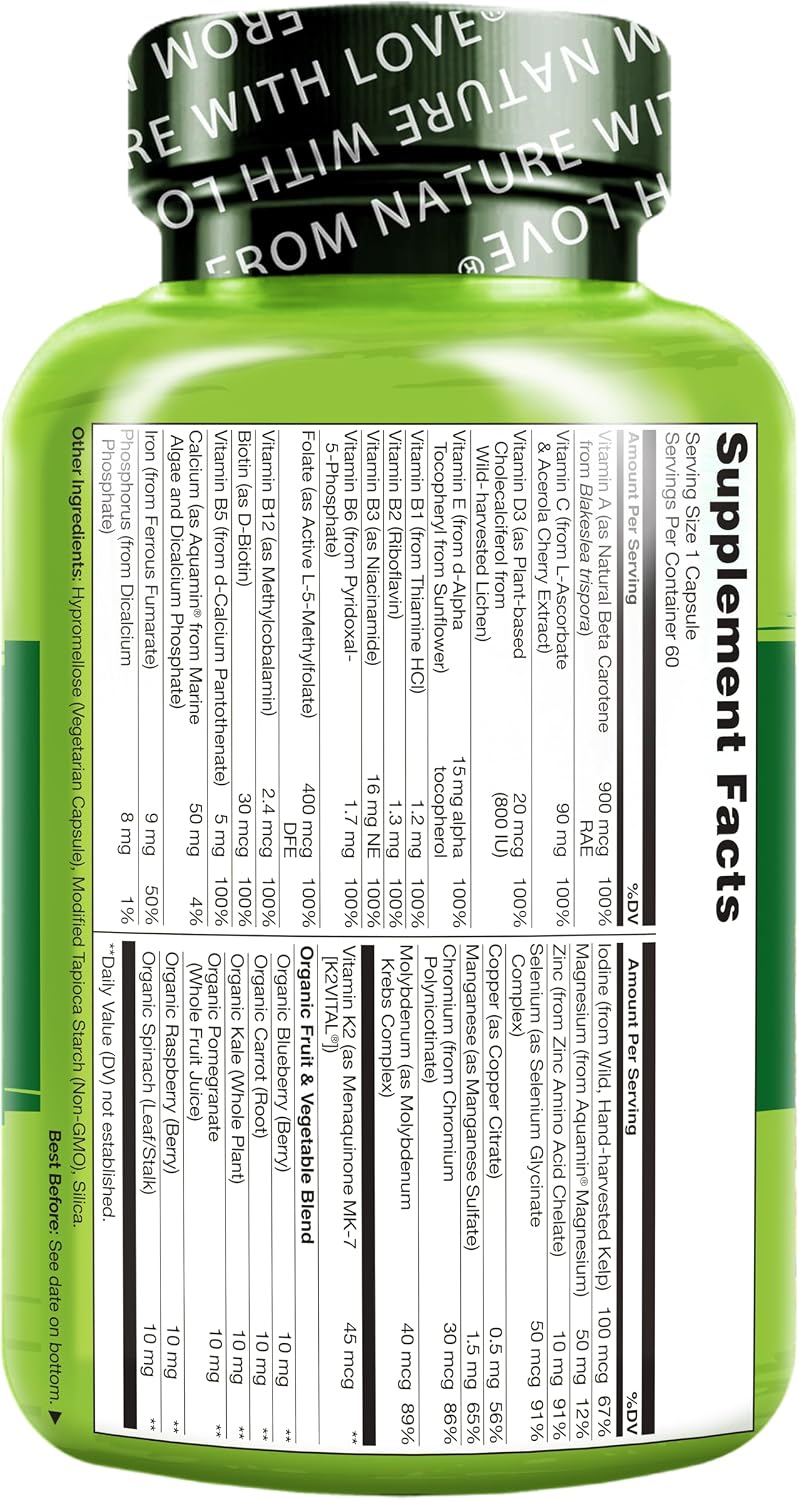 NATURELO Multivitamínico Diario para Mujeres – 60 Cápsulas