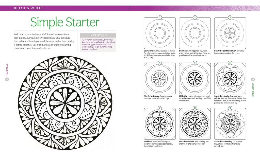 A Brilliant and Beautiful Guide to Drawing Mandalas: 30 Step-by-Step Tutorials to Discover the Meditative Magic of Drawing Repetitive Patterns