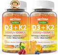 Gominolas de Vitamina D3 K2 5000IU con Omega-3, K2 MK-7 100mcg, Vitamina C, Zinc y 5 Vegetales Orgánicos - Nextdia