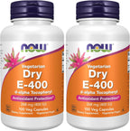 NOW Foods Vitamin E 400 IU - D-Alpha Tocopherol, Dry, 100 Veg Capsules