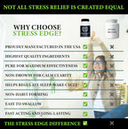 Stress Edge Suplemento para el Alivio del Estrés, Mejorador del Estado de Ánimo Natural, Formulado por Médicos, Calma Mente y Cuerpo, Mejora el Sueño, Acción Rápida, 30 Dosis