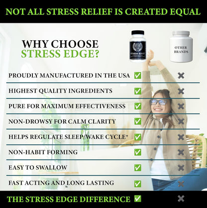 Stress Edge Suplemento para el Alivio del – Calma la mente: Ayuda a reducir los pensamientos acelerados y la – Image 5