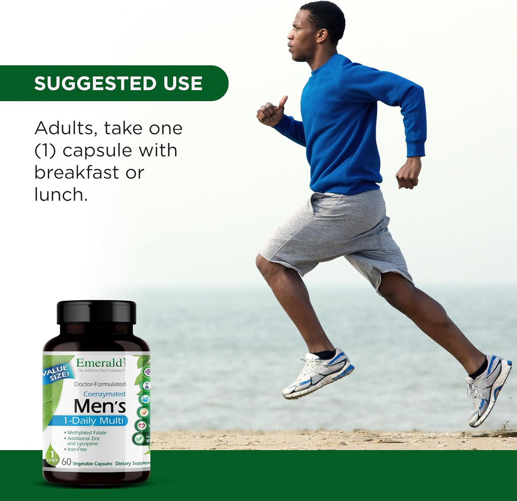 EMERALD LABS Multivitamínico diario para hombres - Sin aditivos, 60 cápsulas vegetales