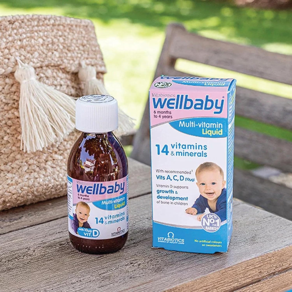 Vitabiotics Wellbaby Multi-Vitamin Liquid – Multivitamínico para bebés de 6 meses a 4 años, 150 ml