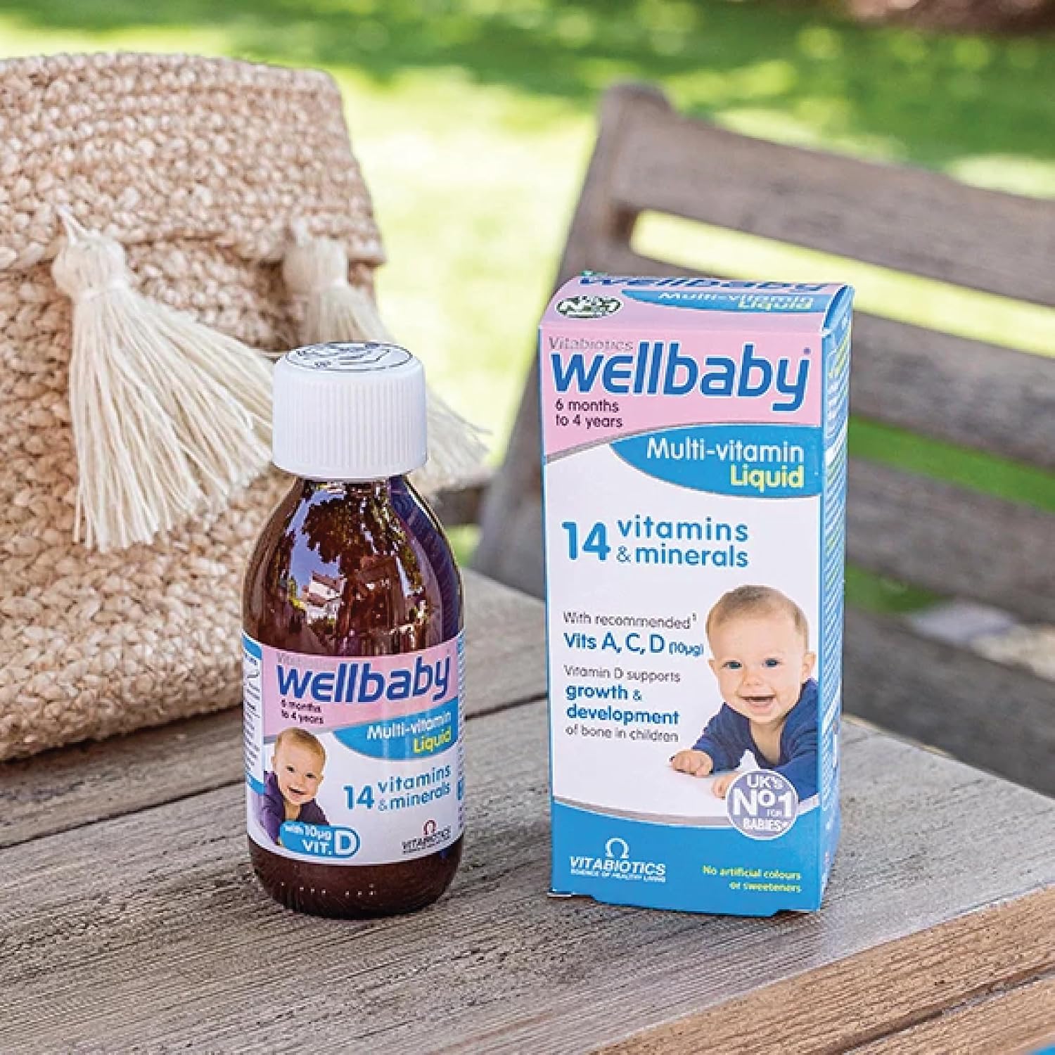 Vitabiotics Wellbaby Multi-Vitamin Liquid – Multivitamínico para bebés de 6 meses a 4 años, 150 ml