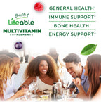 Lifeable Multivitamínico con Hierro para Adultos – 13 Vitaminas y Minerales Esenciales – 90 Gomitas
