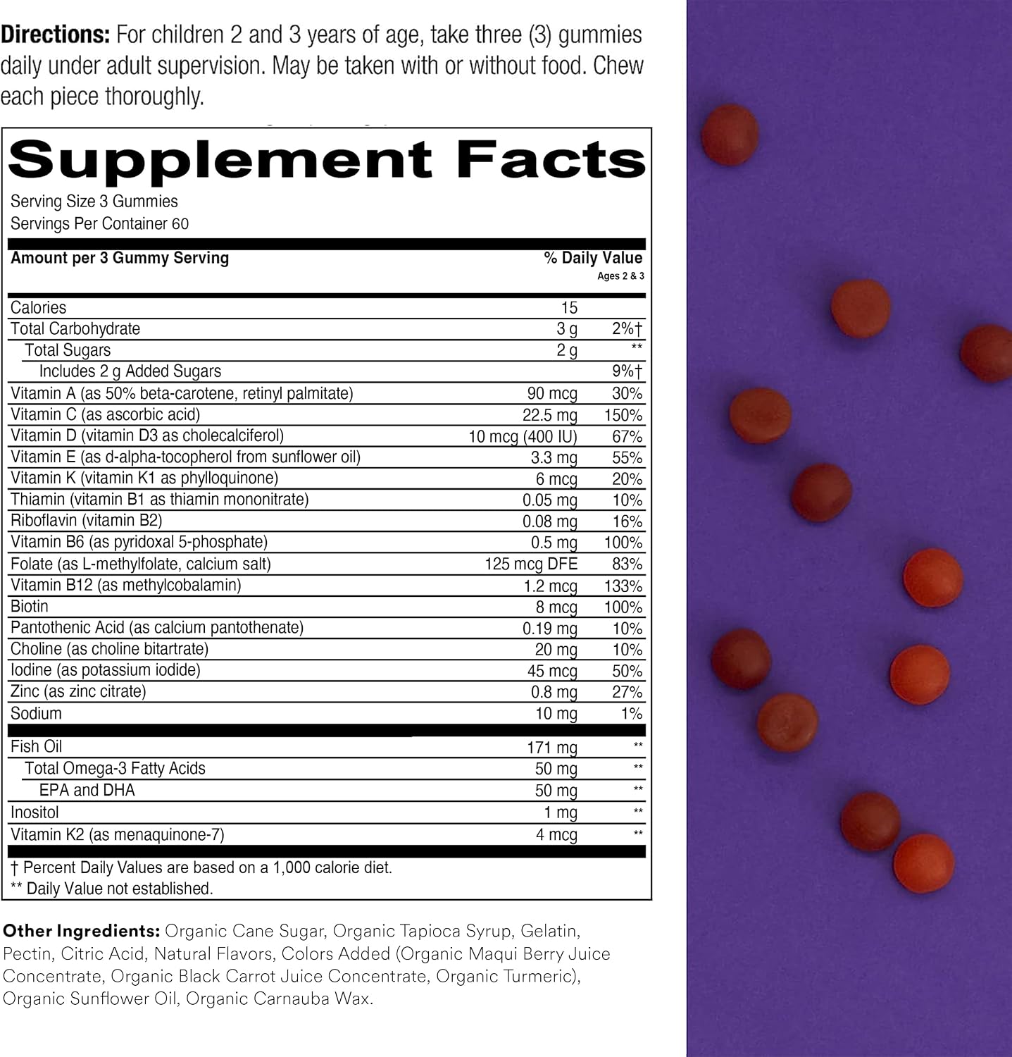 SmartyPants Toddler Multivitamin - Gominolas con Omega-3 y Vitaminas para Niños 2-3 Años